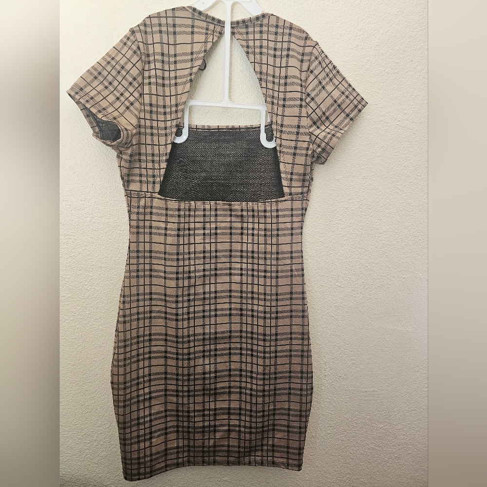 Plaid Short Sleeve Dress